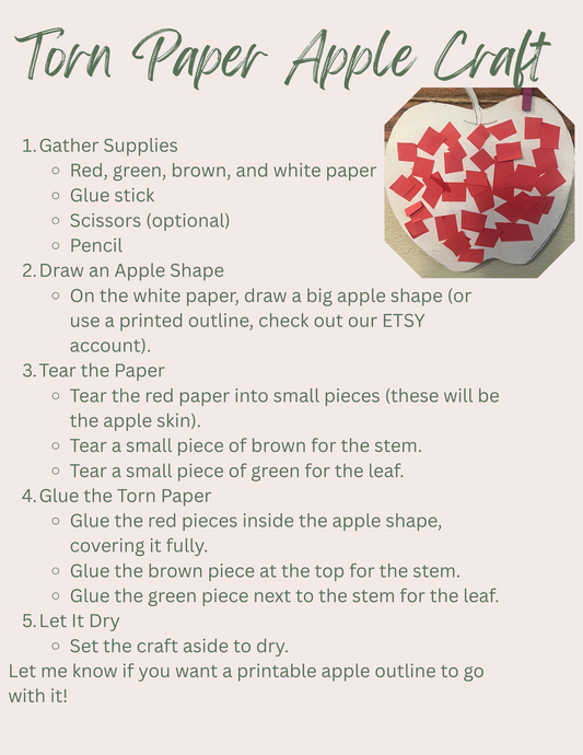 Torn Paper Apple Craft