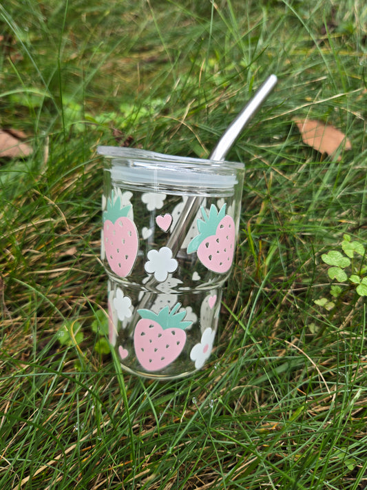 "Strawberry" Mini 3oz glass tumbler