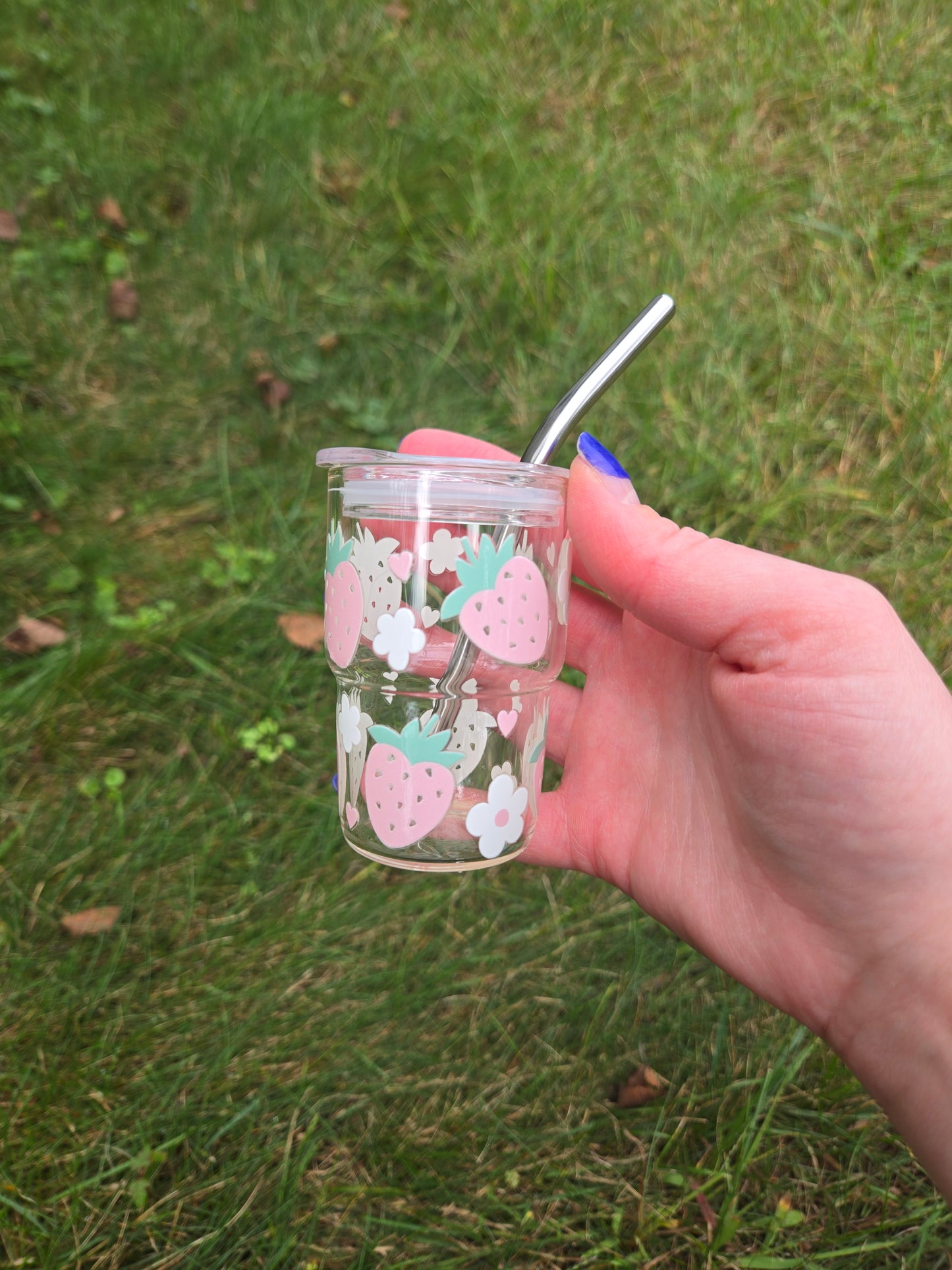 "Strawberry" Mini 3oz glass tumbler